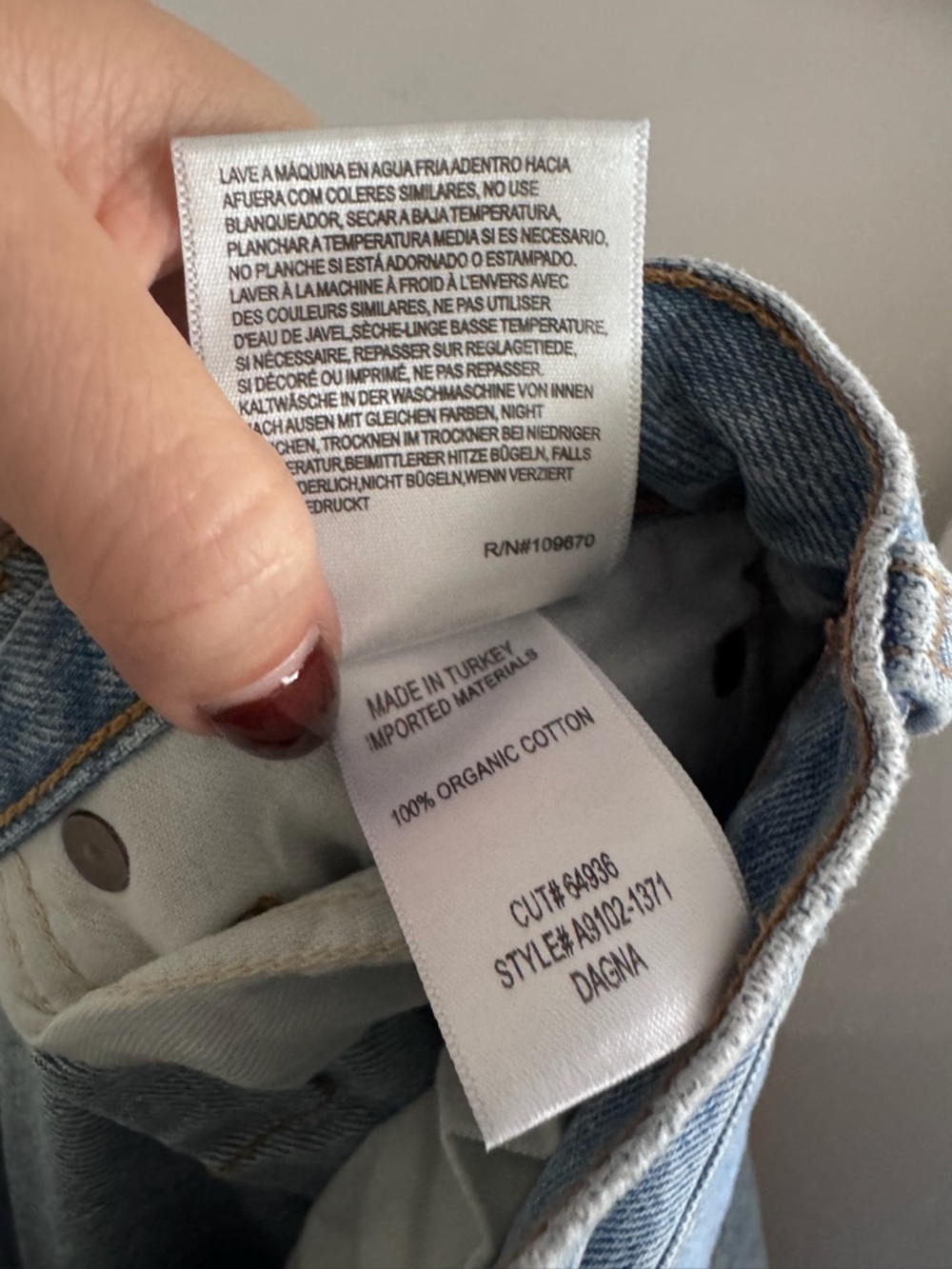 Agolde Dagna Light Blue Wide Leg Pleated Cropped Jeans, 26 - Picture 8 of 8